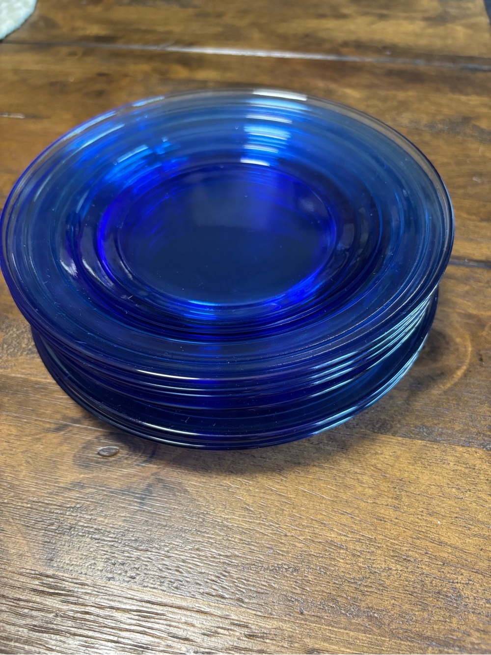 Vintage Hazel Atlas Moderntone Cobalt Blue Salad Plates - Set of 6